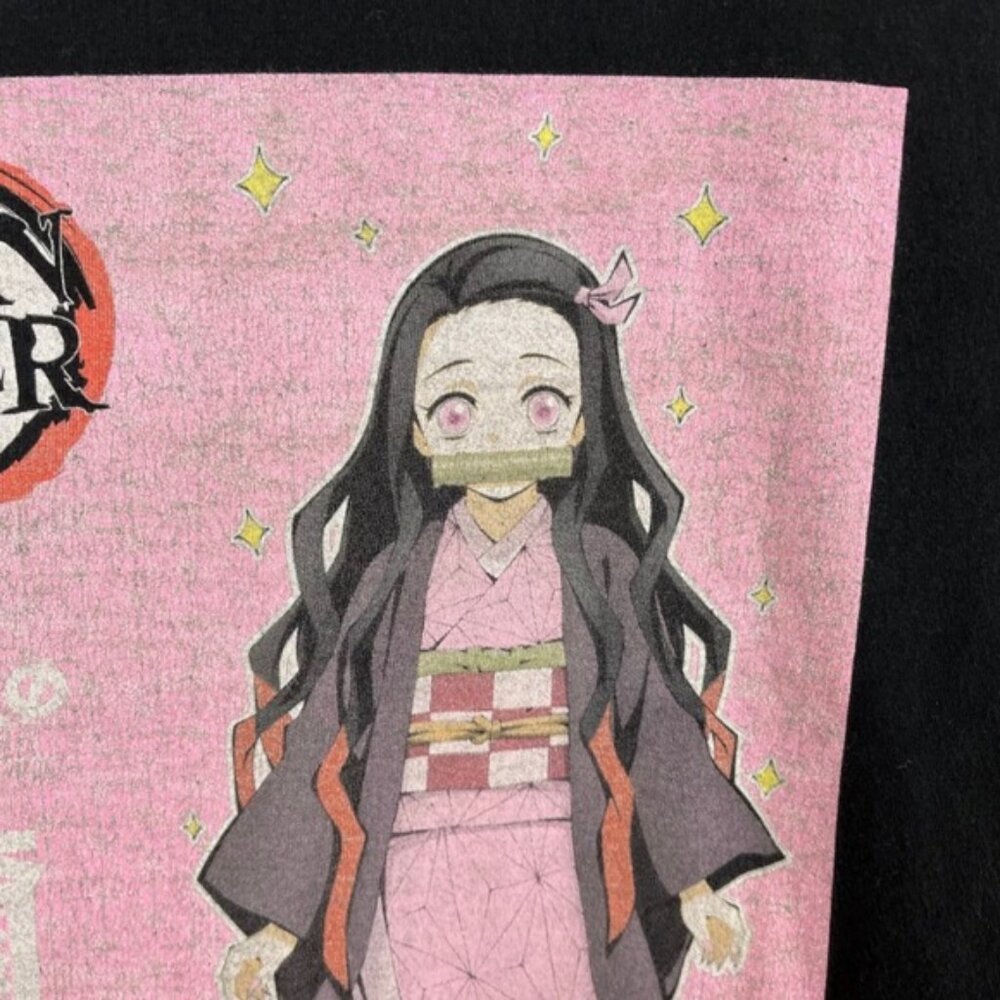 Demon Slayer Anime Manga Black T-shirt Kimetso No Yaiba Sz Medium Fits Short - Picture 3 of 10